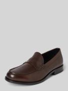 BOSS Loafer aus Glattleder mit Penny-Loafer-Besatz in Dunkelbraun, Grö...