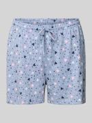 Jake*s Casual Relaxed Fit Pyjama-Shorts mit Tunnelzug in Bleu, Größe L