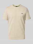 BOSS Green Regular Fit T-Shirt aus Baumwoll-Mix in Beige, Größe L