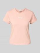 Review T-Shirt mit Label-Stitching und Rundhalsausschnitt in Altrosa, ...