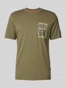 BOSS Orange Regular Fit T-Shirt aus reiner Baumwolle in Khaki, Größe L