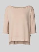 BOSS Relaxed Fit Sweatshirt mit Seitenschlitzen in Beige, Größe L