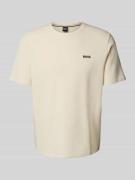 BOSS Regular Fit T-Shirt in Waffeloptik in Offwhite, Größe XL