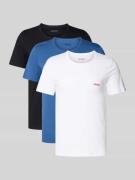 HUGO T-Shirt mit Label-Print im 3er-Pack in Marine, Größe M