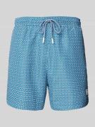 BOSS Regular Fit Badeshorts mit Mesheinsatz in Hellblau, Größe L