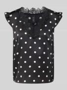 Marc Cain Blusentop mit V-Ausschnitt und Spitze in Black, Größe 34