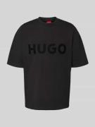 HUGO T-Shirt mit Label-Print Modell 'Dinkee' in Black, Größe L