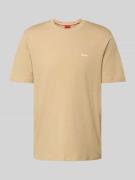 HUGO T-Shirt mit Label-Print Modell 'Dero' in Beige, Größe XL