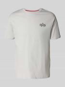 Alpha Industries T-Shirt mit Label-Print in Hellgrau, Größe L