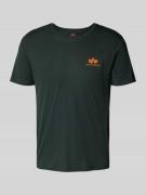 Alpha Industries T-Shirt mit Label-Print und Rundhalsausschnitt in Pet...