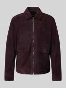 JOOP! Collection Lederjacke mit Reißverschluss in Purple, Größe 48