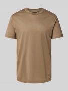 Emporio Armani T-Shirt mit geripptem Rundhalsausschnitt in Schlamm, Gr...