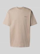 WOODBIRD T-Shirt mit Label-Stitching Modell 'Baine' in Hellgrau, Größe...