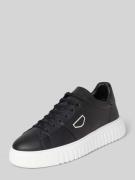 Antony Morato Ledersneaker mit Label-Applikation in Black, Größe 40