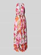 Adrianna Papell Maxikleid mit V-Ausschnitt und Taillenband in Pink, Gr...