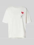 Jake*s Casual T-Shirt mit Snoopy-Print in Offwhite, Größe S