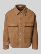 ANOTHER COTTON LAB Jeansjacke mit Label-Stitching in Mittelbraun, Größ...