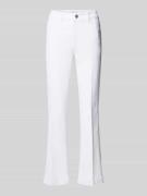 Milano Italy Flared Cut Jeans mit Fransen in Weiss, Größe 40
