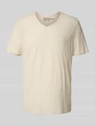 MCNEAL T-Shirt mit V-Ausschnitt in Sand, Größe L