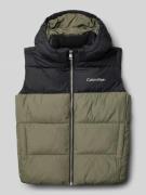 Calvin Klein Jeans Regular Fit Outdoorweste in Stepp-Optik mit Logo-Pr...