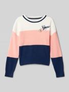 Guess Regular Fit Strickpullover aus Viskose-Mix in Marine, Größe 104