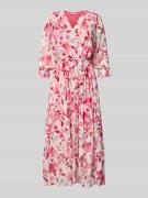 ZABAIONE Midikleid mit V-Ausschnitt in Rosa, Größe L