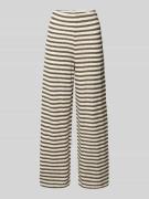 Tom Tailor Denim Wide Leg Strickhose aus Baumwoll-Mix in Oliv, Größe L