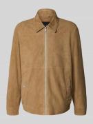 Marc O'Polo Regular Fit Lederjacke aus reinem Ziegenleder in Camel, Gr...