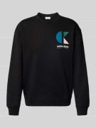 Calvin Klein Jeans Sweatshirt mit Label-Print in Black, Größe L