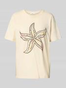 s.Oliver RED LABEL Relaxed Fit T-Shirt mit Frontprint und Schmuckperle...