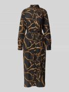 Lauren Ralph Lauren Midikleid mit Blusenkragen Modell 'SHADNY' in Blac...