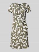 More & More Knielanges Kleid mit Knotendetail in Oliv, Größe 36