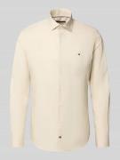Tommy Hilfiger Tailored Slim Fit Business-Hemd mit Knopfleiste in Beig...