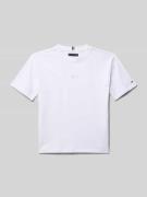 Tommy Hilfiger Teens T-Shirt mit Logo-Stitching in Weiss, Größe 128
