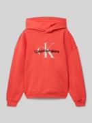 Calvin Klein Jeans Hoodie mit Logo-Print in Hellrot, Größe 140