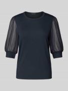 Luisa Cerano T-Shirt in Ripp-Optik mit Rundhalsausschnitt in Marine, G...