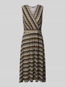 Zero Knielanges Kleid mit V-Ausschnitt in Black, Größe 38