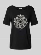 s.Oliver RED LABEL Regular Fit T-Shirt aus Baumwoll-Mix in BLACK, Größ...