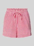 Gina Tricot Shorts mit elastischem Bund in Rot, Größe L