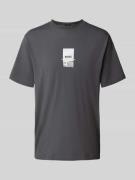 BOSS Green Regular Fit T-Shirt aus Baumwoll-Mix in Dunkelgrau, Größe L