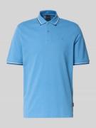 bugatti Poloshirt mit kurzer Knopfleiste in Blau, Größe L