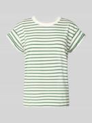 Jake*s Casual T-Shirt mit Streifenmuster in Gruen, Größe L