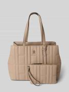 Tommy Hilfiger Henkeltasche mit Steppnähten in Taupe, Größe 1