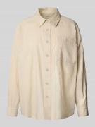 Mustang Oversized Hemdbluse mit Leinen-Anteil Modell 'Willow' in Beige...