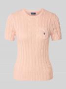 Polo Ralph Lauren Strickpullover mit 1/2-Arm in Hellrosa, Größe L