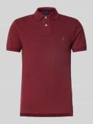 Polo Ralph Lauren Poloshirt mit Label-Stitching in Bordeaux, Größe L