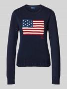 Polo Ralph Lauren Strickpullover mit Motiv-Stitching in Marine, Größe ...