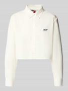 Tommy Jeans Cropped Fit Hemdbluse aus reiner Baumwolle in Offwhite, Gr...
