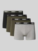 PUMA Boxershorts mit elastischem Logo-Bund im 4er-Pack in Oliv, Größe ...
