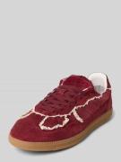 ALOHAS Sneaker aus echtem Leder mit Rüschenbesatz in Bordeaux, Größe 3...